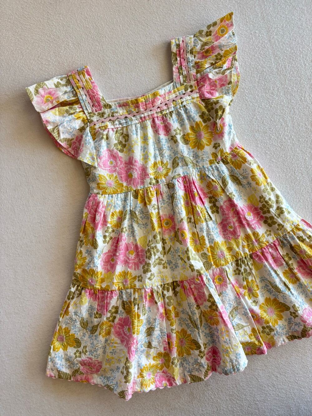 Cynthia Rowley Lined Summer Dress Girls Size 5T Floral Bohemian